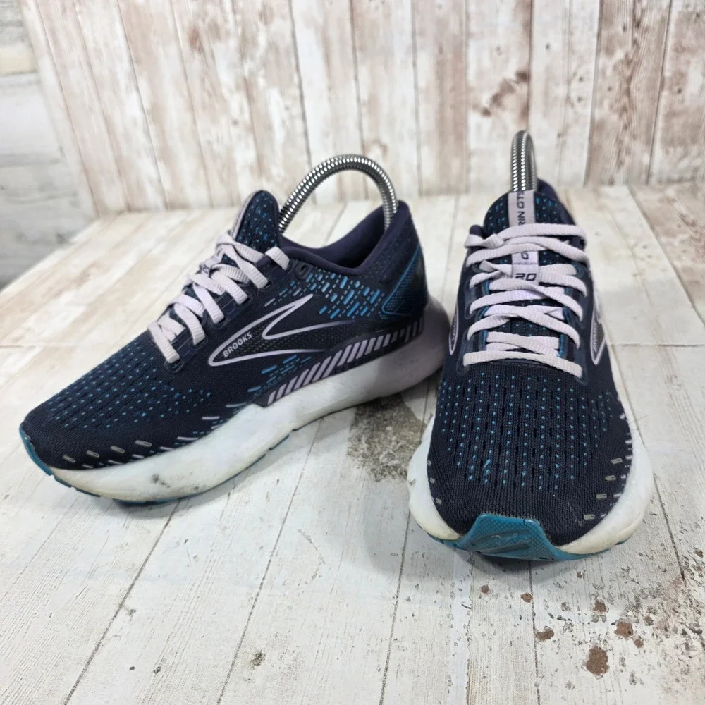 Brooks Glycerin GTS 20 Womens Running Shoes Navy Blue Lavender  Size 6